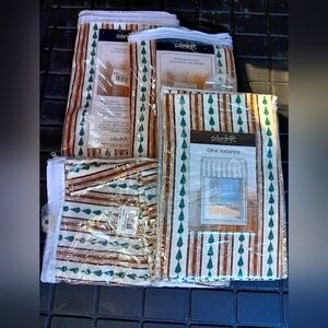 4 NWT Colordrift Pine Brown Stripe Valances
